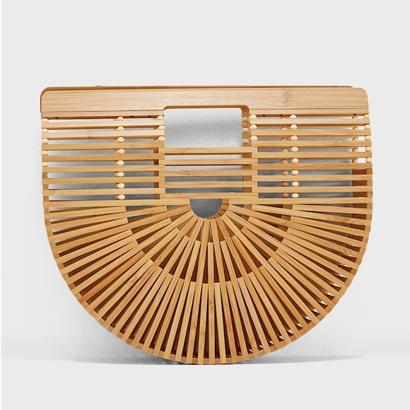 🆕 LOVEVOOK Natural Bamboo Round Handbag - Picture 1 of 12